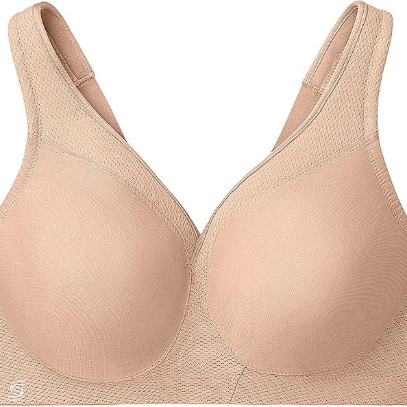 Beige bra on a white background
